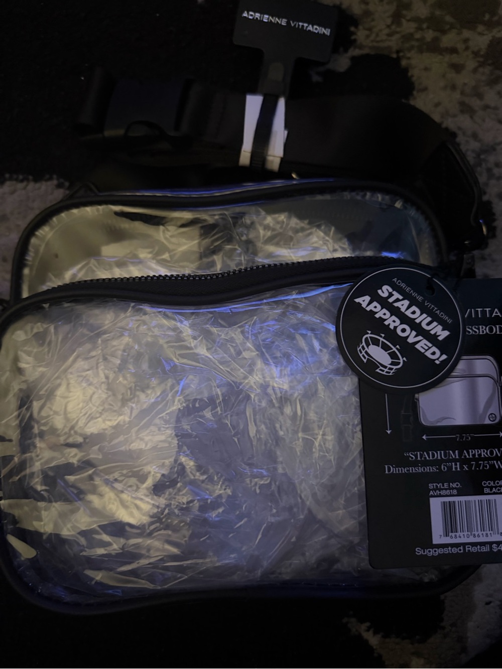 Adrienne Vittadini Clear Black Crossbody Bag Stadium Approved